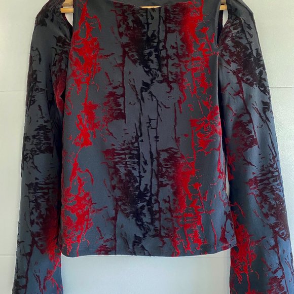 Designer  Burn-out Velvet Top - Picture 1 of 3